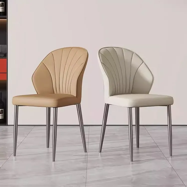 海外版意式极简轻奢餐椅北欧现代简约设计家用书房客厅靠背餐桌椅