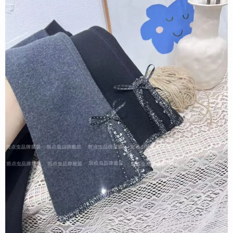 【800克绒】女童喇叭裤秋冬加厚微喇裤儿童加绒裤子宝宝打底裤保暖