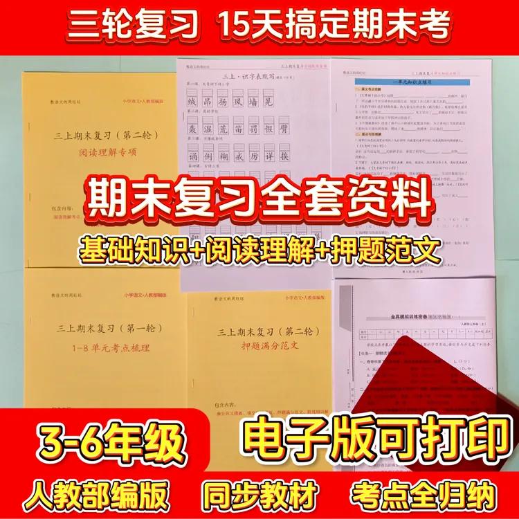 【电子版】3-6年级期末总复习小学语文知识汇总阅读公式满分范文