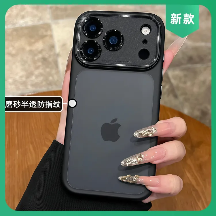 AI拍照按键全包适用于苹果17promax手机壳透明磨砂肤感男女款高档