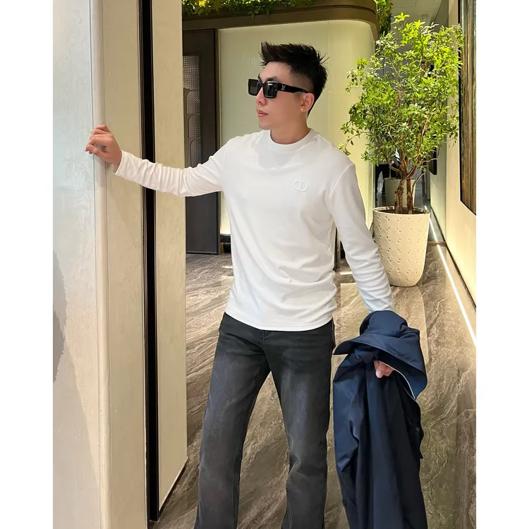 【万针绣打底】秋季莫代尔贴身打底上衣贴身情侣长袖T恤李查德男