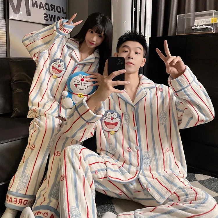 情侣睡衣男秋冬季珊瑚绒加厚加绒新款冬天可爱洋气保暖家居服套装