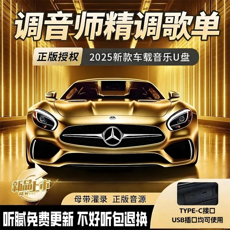 2025抖音热门音乐车载U盘最新款通用流行歌曲DJ无损MP3/4优盘视频