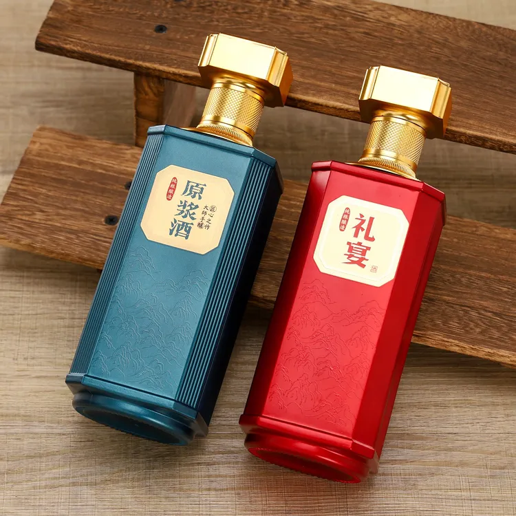 新款高档玻璃白酒瓶一斤装空酒瓶喜宴专用酒瓶精美包装礼盒可定制