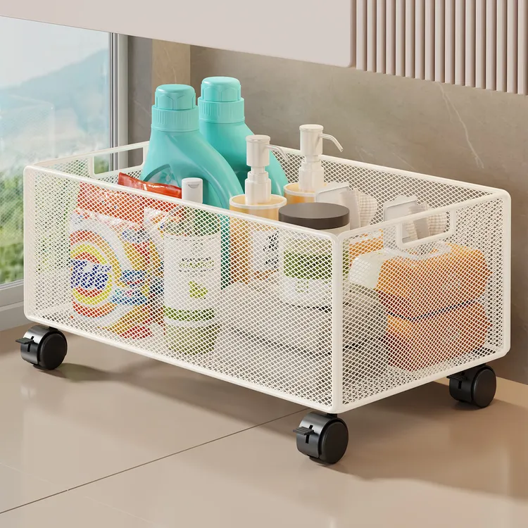 浴室柜下置物洗衣机洗衣液收纳盒洗漱台下收纳筐卫生间带轮可移动