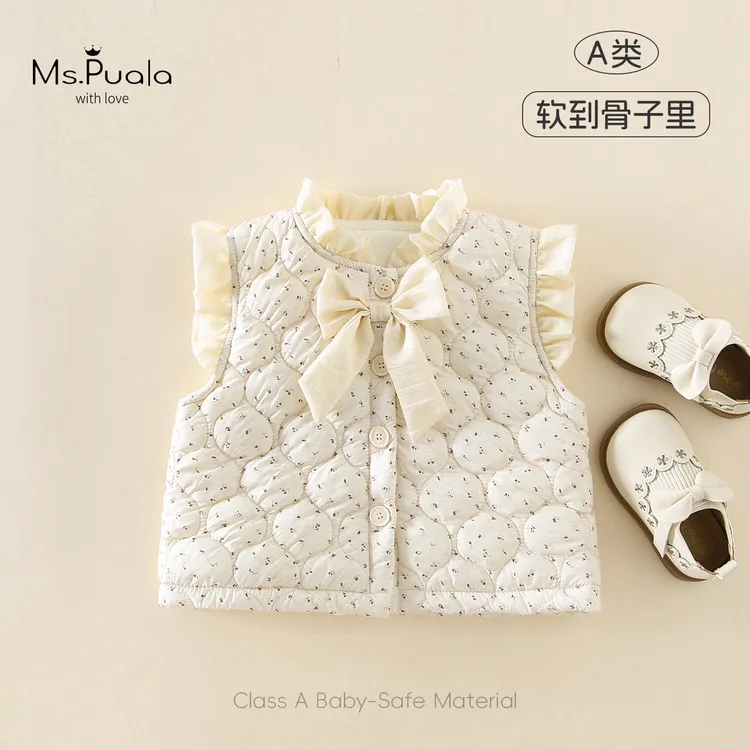 【Ms.Puala蔷薇花】童装婴幼儿马甲女宝宝秋冬无袖棉服加绒加厚马夹