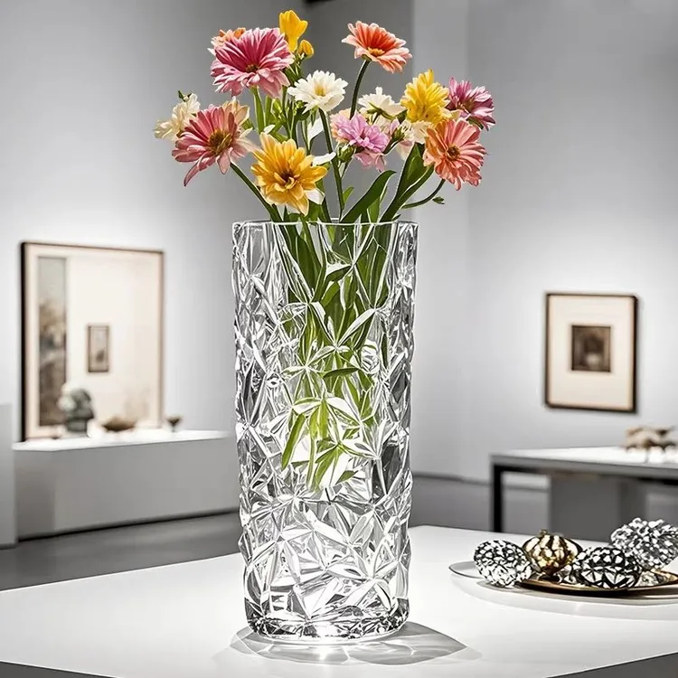 大号玻璃花瓶摆件客厅插花轻奢高级感透明水养插花水培富贵竹专用