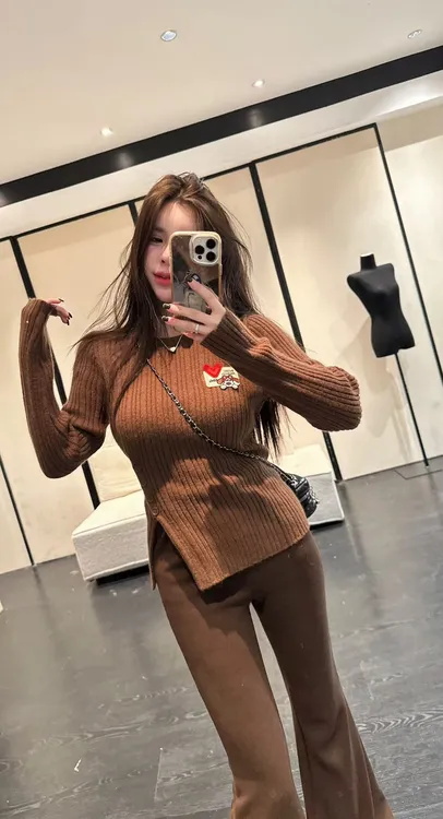 【HuiHui】韩系ins风新款修身百搭气质针织衫上衣（L0376）