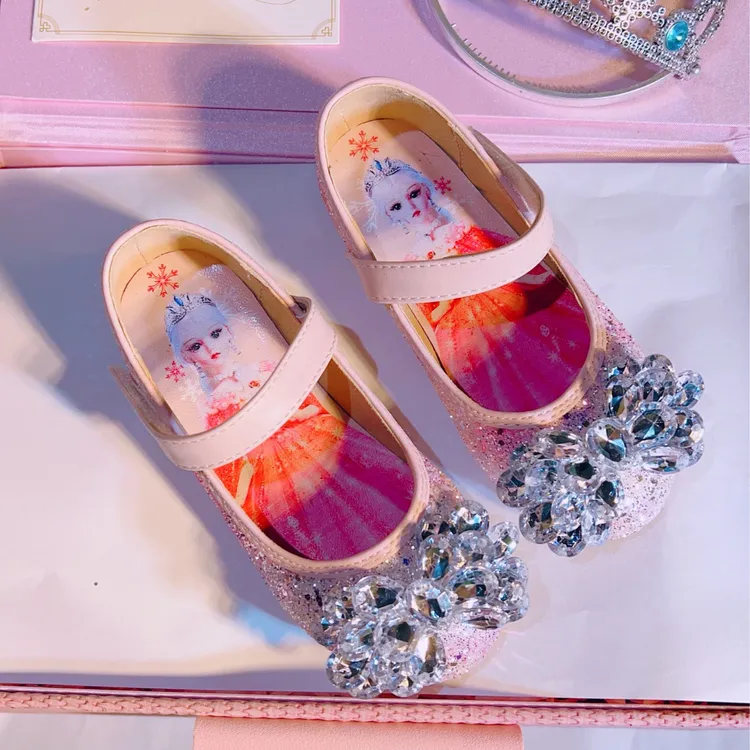 粉色爱莎公主单鞋时尚漂亮公主鞋春秋女童宝宝春秋小女孩软底小童