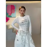 CV新广场舞潮牌破损废土流苏上衣显瘦长袖辣妹设计师小众印花