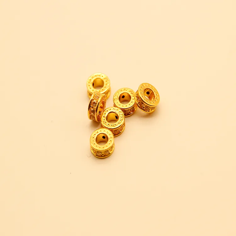 18K金隔片6mm跑环DIY手串配件深圳水贝黄金工厂直供多样性发货