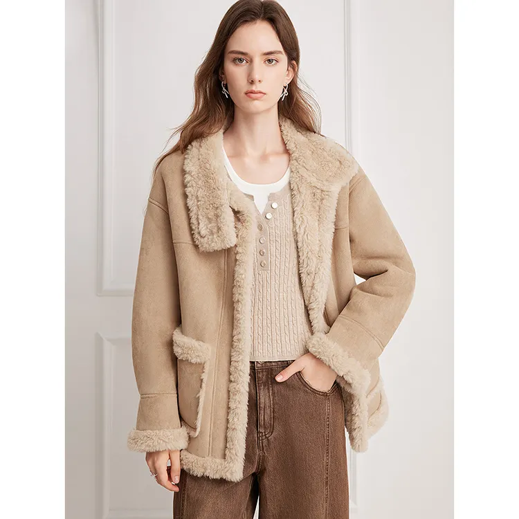 Goodland美地2025冬季新款休闲复古保暖羊羔毛显瘦外套LC35510010