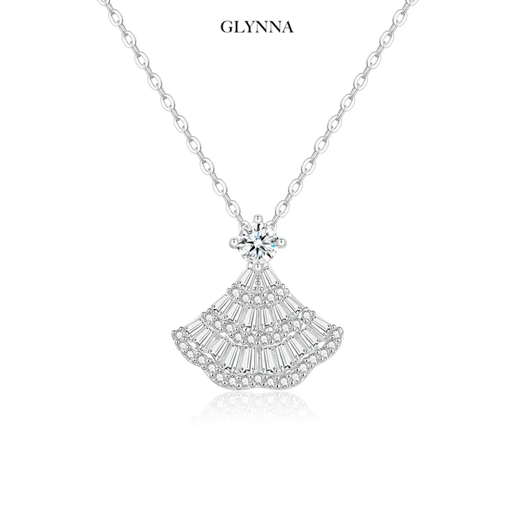 坠链均925银合成锆石 公主的裙摆项链千金贵气高级感毛衣链送女友