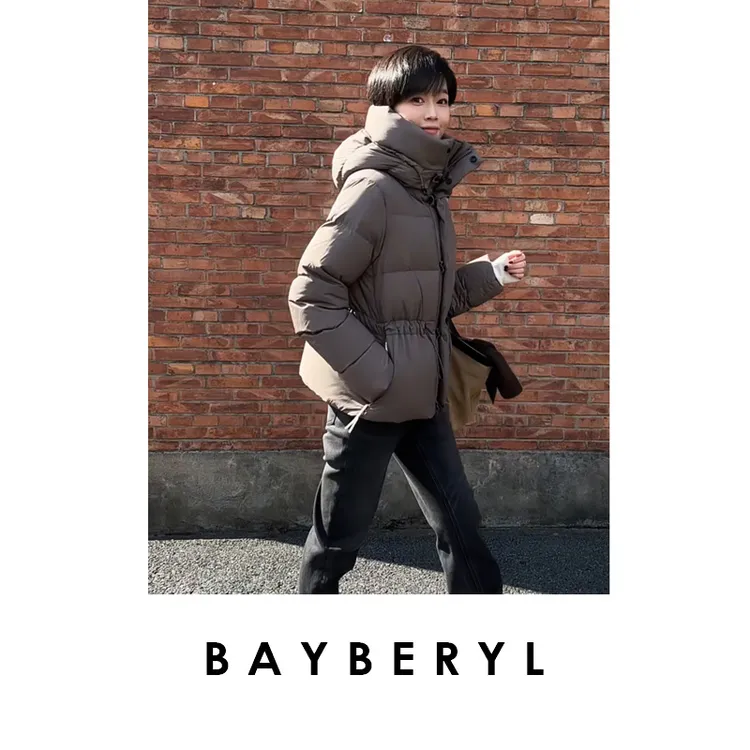 BAYBERYL老贝暖鹅*连帽保暖抽绳收腰羽绒服9YRF5K1745-11/19