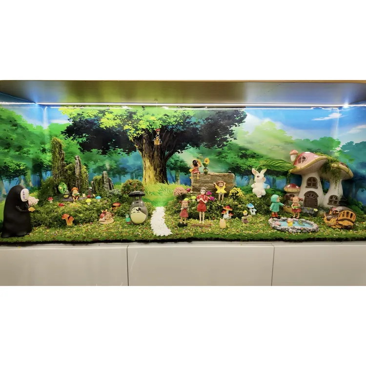玄关展示柜diy定制宫崎骏漫画风治愈系造景装饰微缩摆件布景