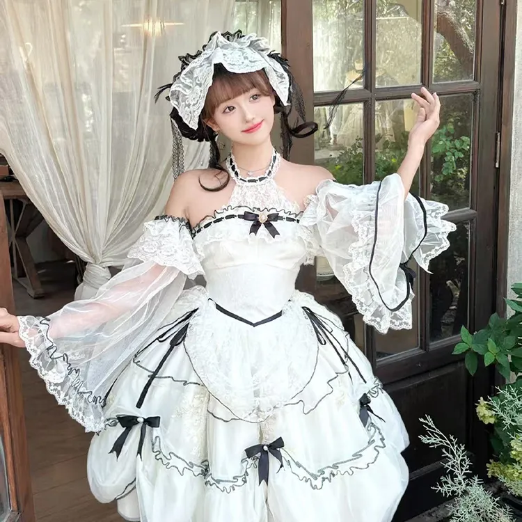 白日梦私语原创设计大码洛丽塔现货 层叠诗 闺蜜成人礼花嫁Lolita