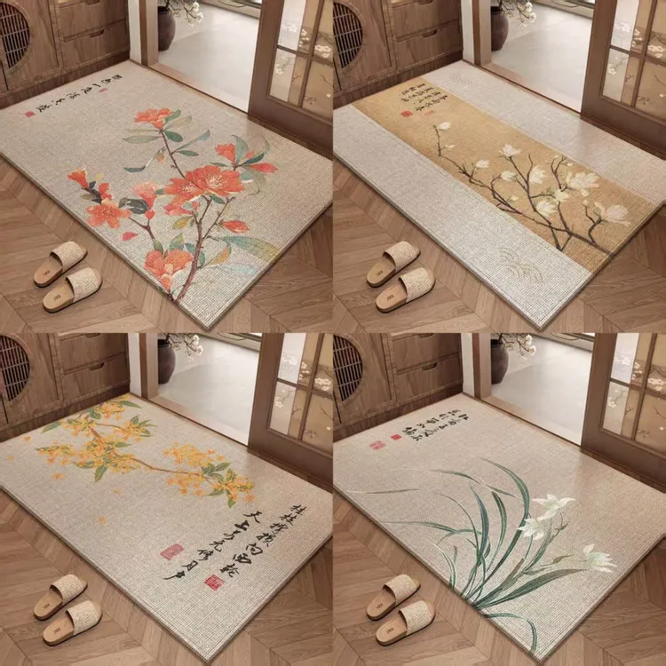 新款大尺寸新中式入门中式门垫防滑免洗耐脏入户地垫客厅茶几脚垫