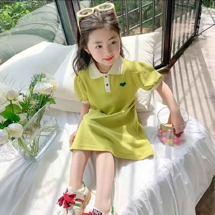 女童夏装连衣裙2025新款儿童公主裙洋气女孩夏天POLO裙子宝宝裙子