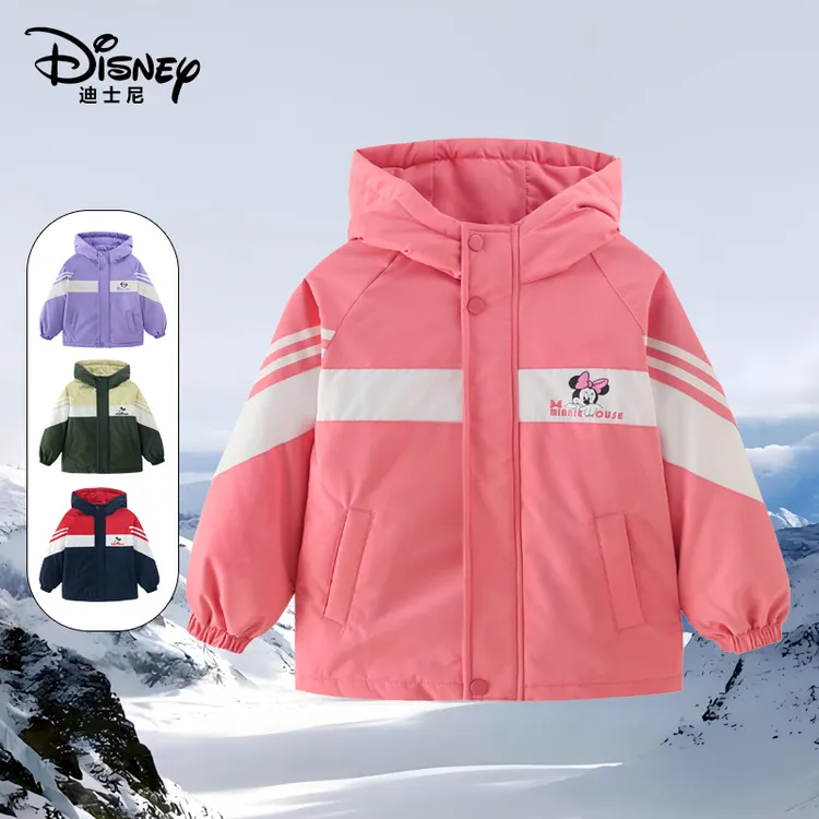 迪士尼儿童夹棉冲锋衣保暖防风加厚外套XPR3SA120-zb
