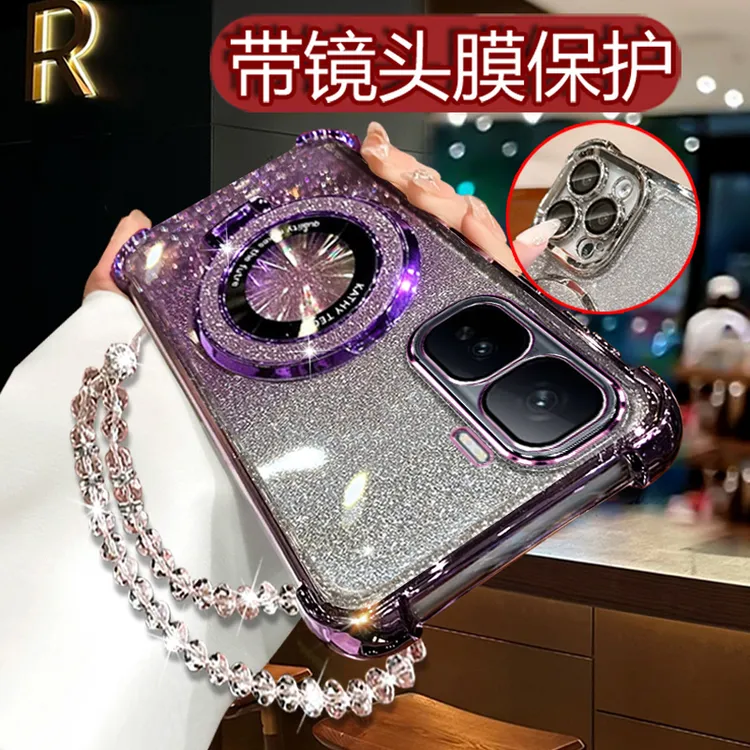 适用vivoiQOONeo10手机壳女潮iqoo闪粉支架iq00ne010防摔V2425A套