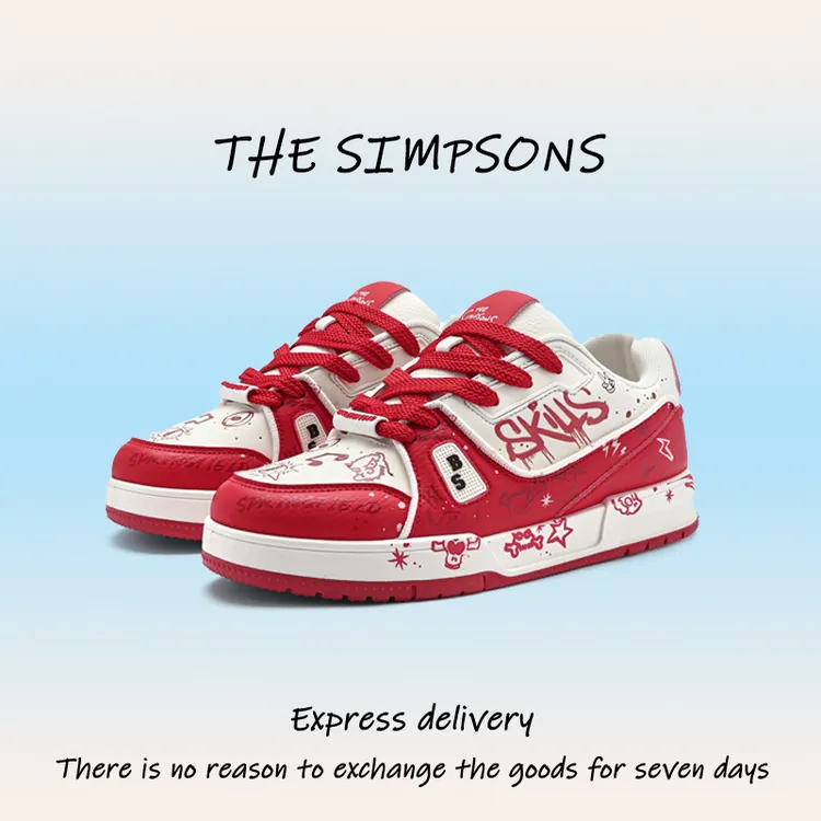辛普森鞋子男款爆款2025新款秋季时尚个性涂鸦板鞋美式街头休闲鞋