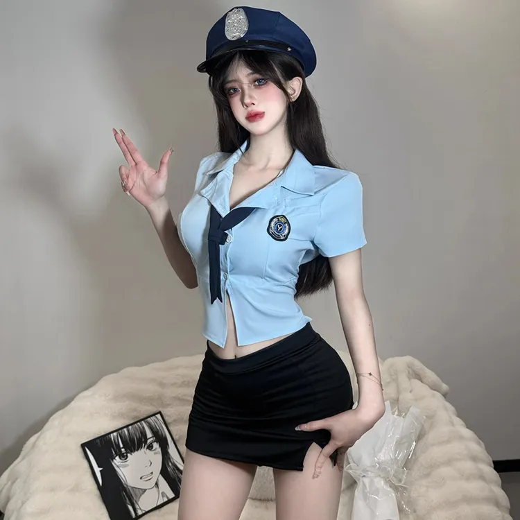 新款纯欲风性感jk角色扮演秘书紧身辣妹显瘦气质制服修身空姐套装