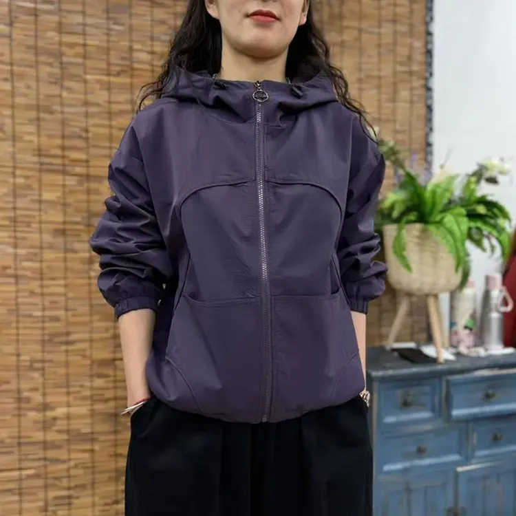 2025春秋新款休闲减龄百搭连帽短外套女宽松显瘦气质长袖上衣秋季