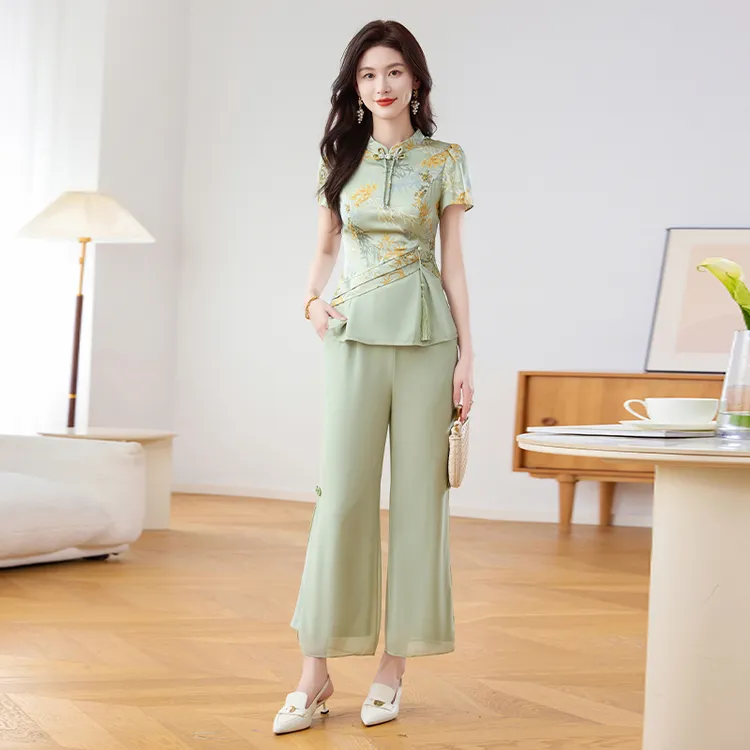 新中式国风套装女夏季2025新款小香风可蓓儿五一喜婆婆妈