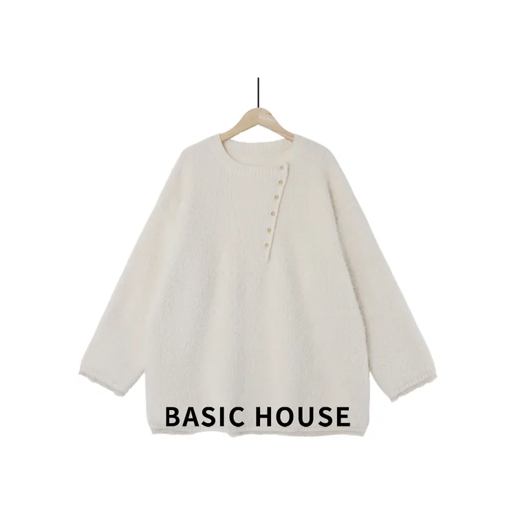 Basic House/百家好休闲百搭宽松圆领秋冬套头毛衣B1385B51K62