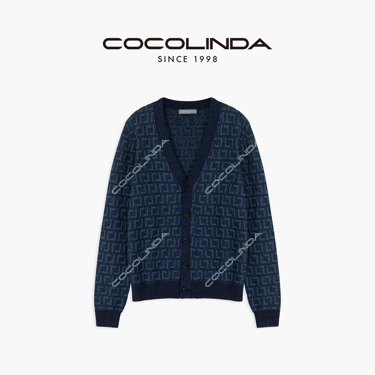 COCOLINDA | 男女CP提花针织 麻开衫 S2128