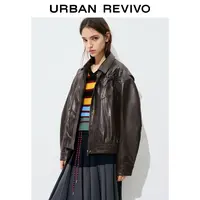 UR2025秋季新款女装琥珀流光风蝴蝶结饰PU棉服外套UYL150044