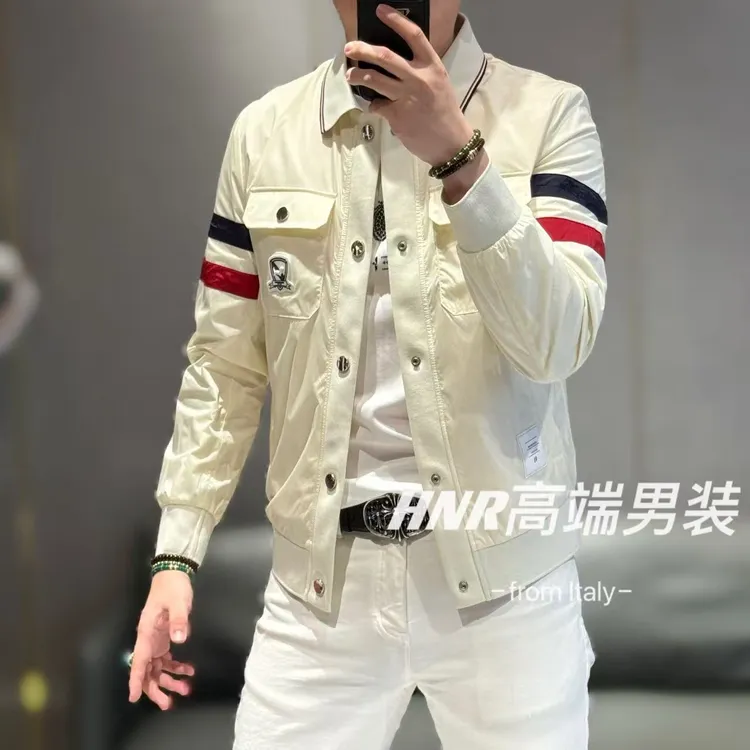 【TBIT 品牌】高端定制小狗胸标立体拼接工艺春款男士夹克1037