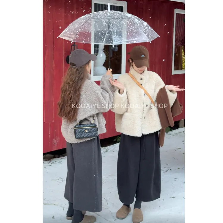 【洋洋得意】冬季短款百搭慵懒显瘦气质保暖奶乎乎外套（只能干洗）