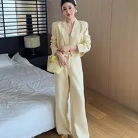 7682/1120 西装套装女2025春设计感洋气高级感外套长裤两件套