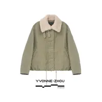 未境织暖 时尚棉感派克羽绒服外套短款显瘦鹅绒服羊毛毛领 25892