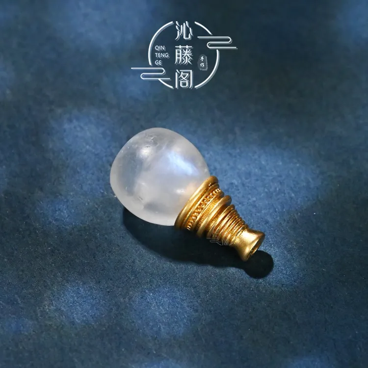 9MM蓝月光石分体式三通文玩108手串手持手链配饰配珠配件佛头佛塔