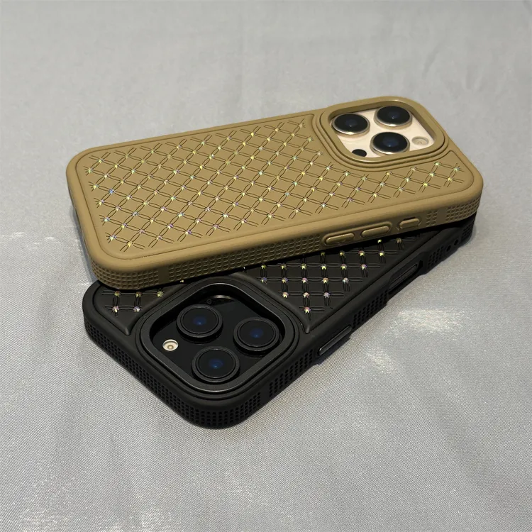 适用iPhone16promax手机壳镶钻散热15气质防滑14满天星11奢华全包