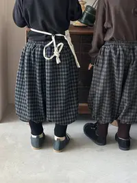 儿童长裤2025秋季新品韩版男女童磨毛格子束脚萝卜裤长裤2553