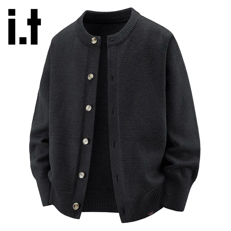 it:CHOCOOLATE秋冬慵懒风针织开衫毛衣男2025秋冬新款大纽扣外套