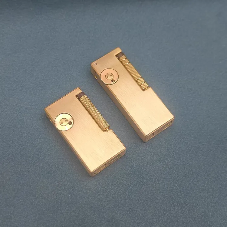 手工黄铜重型战壕侧滑双油仓煤油打火机创意怀旧小抬臂异形火机