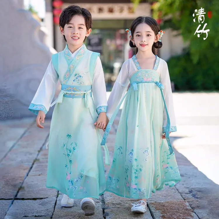 汉服男童2025新款儿童超仙女童古装中小学国风唐装演出服