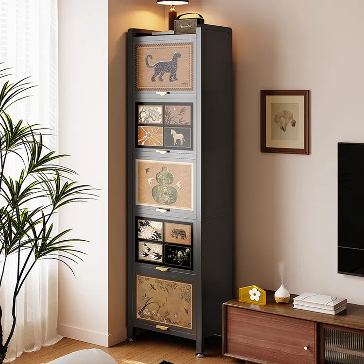 美世达书架家用书柜多层放书置物架2025新款客厅碳钢儿童书收纳柜