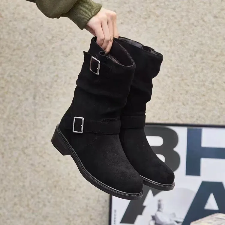 <福利价>姬纯希品牌羊京短靴洋气显腿长时装靴百搭时尚新款爆款