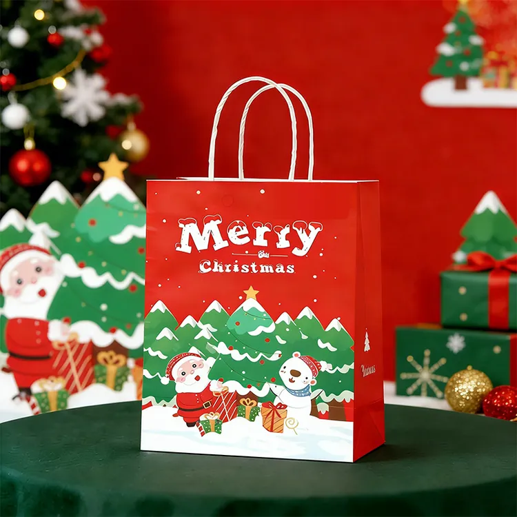 圣诞节礼物袋小礼品苹果包装盒袋子平安夜平安果礼盒糖果手提礼袋