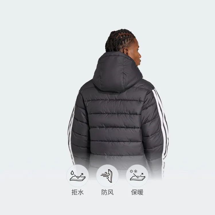双旦礼遇阿迪达斯 拒水防风保暖舒适休闲连帽棉服男款秋冬 JM8355