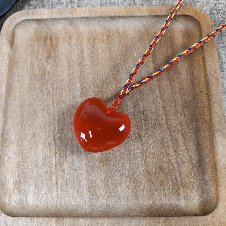 非金属大理石吊坠 青鱼石爱心款8.3g吊坠已做防水防裂处理