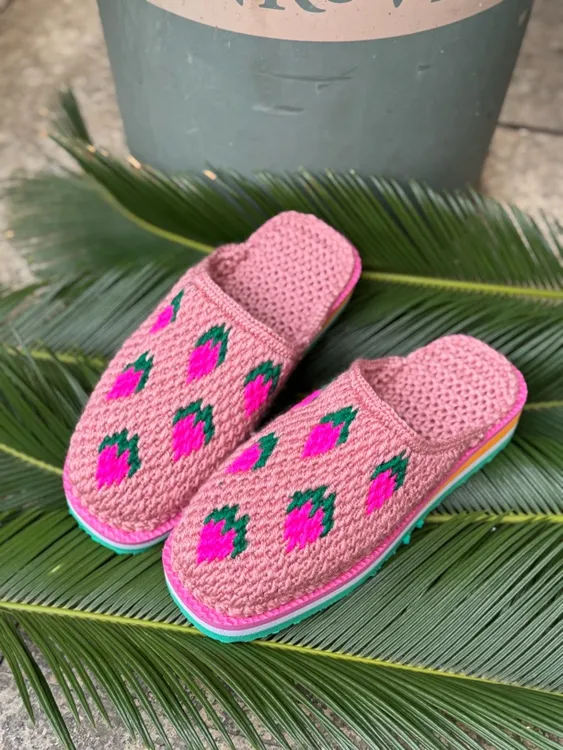 手工编织毛线拖鞋居家包头鞋男女情侣款舒适春秋拖鞋