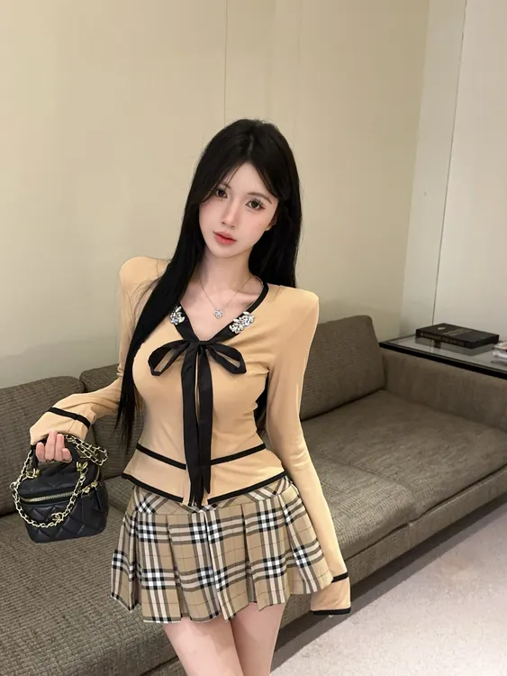 韩系学院风韩式千金风裙子学生校服显瘦气质短款设计感女2025新款