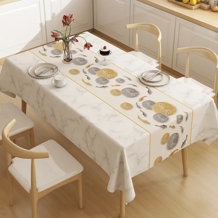 朵瑞亚年年有鱼2025新款桌布防水防油防烫免洗餐桌茶几台布桌垫