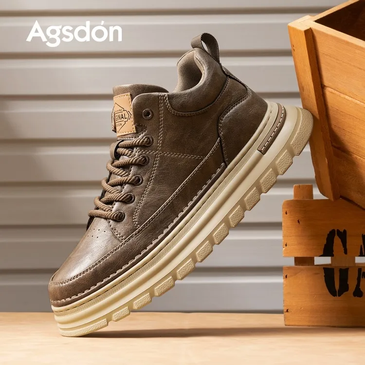 【增高皮鞋】奥古狮登男鞋马丁靴厚底2025秋冬季新爆款登山鞋男靴子
